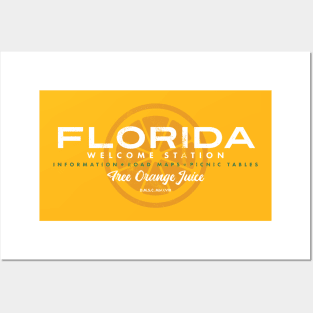 Florida Vintage Welcome Station - Orange Posters and Art